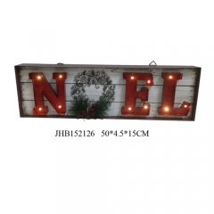 noel iron Wall Decoration LED Light Up Xmas Sign Plaque