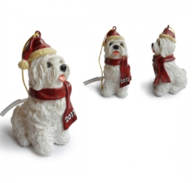 Maltese hanging Christmas Tree Ornaments