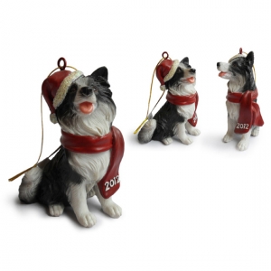 Border Collie Christmas Tree Ornaments