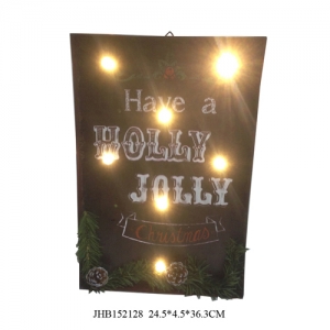  iron Wall Decoration LED Light Up Xmas Sign Plaque