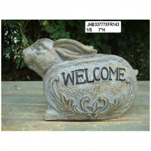 Resin rabbit Welcome Sign