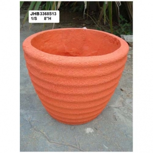 8 round fiber planter