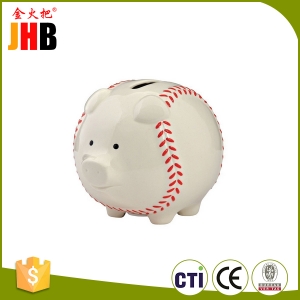 Resin Enesco Baseball Piggy Bank